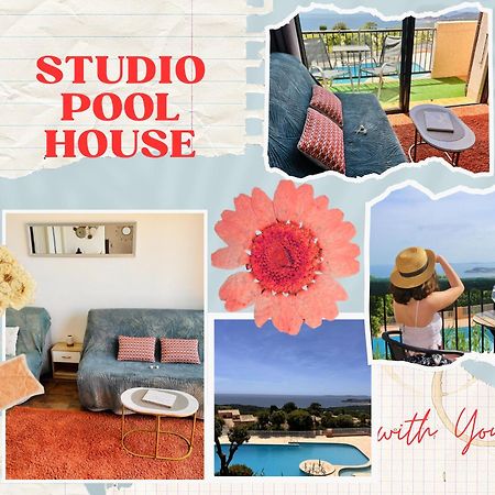 Studio Pool House Vue Mer Panoramique Amazing Sea View Wifi Linge Linen Inclut Aircondition Ла Круа-Вальме Экстерьер фото